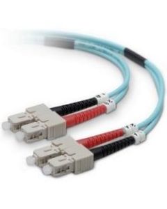 Belkin Fiber Optic Patch Cable - SC Male - SC Male - 6.56ft - Aqua