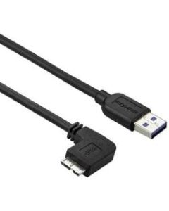 StarTech.com 2m 6 ft Slim Micro USB 3.0 Cable - M/M - USB 3.0 A to Left-Angle Micro USB - USB 3.1 Gen 1 (5 Gbps) - 6.56 ft USB Data Transfer Cable for Tablet, Portable Hard Drive, Card Reader, Storage Enclosure - First End: 1 x Type A Male USB