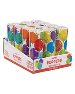 Amscan Birthday Celebration Confetti Poppers, 4-1/2in x 1-1/2in, Multicolor, Pack Of 12 Poppers