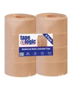 Tape Logic Reinforced Water-Activated Packing Tape, #7700, 3in Core, 3in x 125 Yd., Kraft, Case Of 8