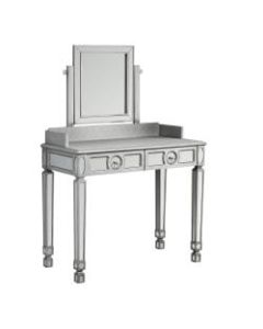 Monarch Specialties Rui Vanity Set, 53-3/4inH x 36inW x 18inD, Brushed Silver