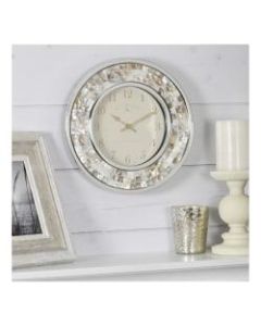 FirsTime & Co. Pearl Mosaic Wall Clock, White/Silver