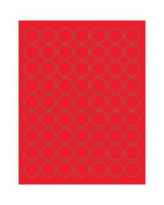 Office Depot Brand Labels, LL191RD, Circle, 1in, Fluorescent Red, Case Of 6,300