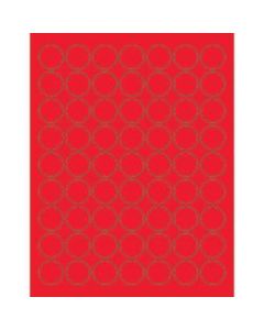 Office Depot Brand Labels, LL191RD, Circle, 1in, Fluorescent Red, Case Of 6,300