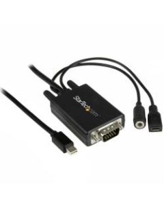 StarTech.com 6ft 2m Mini DisplayPort To VGA Adapter Cable With Audio, Mini DP To VGA Converter, Black
