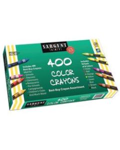 Sargent Art Crayons, 3-1/2in x 5/16in, Assorted Colors, Pack Of 400 Crayons
