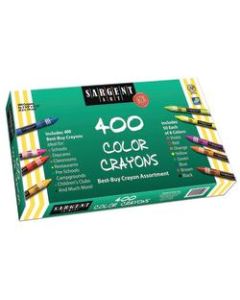 Sargent Art Crayons, 3-1/2in x 5/16in, Assorted Colors, Pack Of 400 Crayons