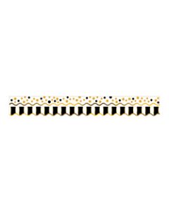 Barker Creek Scalloped-Edge Double-Sided Borders, 2 1/4in x 36in, Gold Bars, Pack Of 13