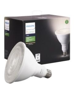 Philips Single PAR38 Outdoor - 14 W - 100 W Incandescent Equivalent Wattage - 120 V AC - 1300 lm - PAR38 Size - Bright White Light Color - E26 Base - 25000 Hour - 4940.3 deg.F (2726.8 deg.C) Color Temperature - 82 CRI - 40 deg. Beam Angle