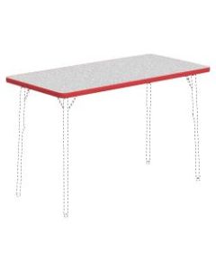 Lorell Classroom Rectangular Activity Table Top, 48inW x 24inD, Gray Nebula/Red