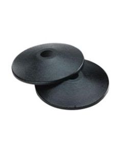 Tatco Adjusta-Tape Crowd Control Stanchion Bases, 14inDiameter, Black, Box Of 2