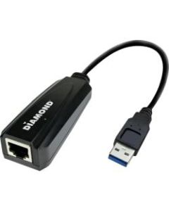 Diamond UE3000, USB to RJ45, USB 3.0 to 10/100/1000 Gigabit Ethernet LAN Network Adapter for Windows 10, 8.1, 8, 7, Mac OS, Linux OS and Chrome OS - USB - 1 Port(s) - 1 x Network (RJ-45) - Twisted Pair - 10/100/1000Base-T