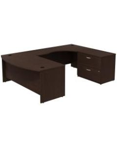 Bush Business Furniture Components Bow Front U Shaped Desk With 2 Drawer Lateral File Cabinet, Mocha Cherry, Standard Delivery