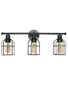 Lalia Home 3-Light Industrial Wired Vanity Light, 6-1/2inW, Black