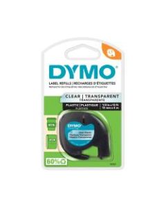 DYMO LT 16952 Black-On-Clear Tape, 0.5in x 13ft