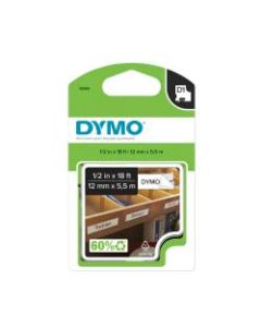 DYMO 16955 Black-On-White Permanent Polyester Tape, 0.5in x 18ft