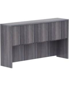 Lorell Weathered Charcoal Laminate Desking - 66in x 15in x 36in - Drawer(s)4 Door(s) - Material: Polyvinyl Chloride (PVC) Edge - Finish: Weathered Charcoal Laminate