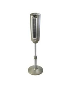 Lasko Space-Saving Pedestal Fan with Remote Control, 52.75inH x 14inW x 14inD, Gray