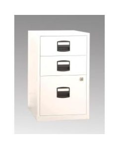 Bisley 14-13/16inD Vertical 3-Drawer Under-Desk Storage Cabinet, Metal, White
