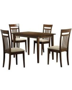 Monarch Specialties Anthony Dining Table With 4 Chairs, Walnut