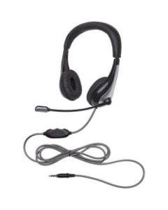 Califone 1025MT NeoTech Plus Headset, Mic, 3.5mm stereo plug with CaliTuff Braided Cord - Black