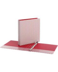 Oxford 1-1/2in Back-mounted Round Ring Binder - 1 1/2in Binder Capacity - 350 Sheet Capacity - Round Ring Fastener(s) - 2 Internal Pocket(s) - Red - 1 Each