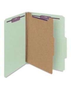 Smead Classification Folders, With SafeSHIELD Coated Fasteners, 2in Expansion, Letter Size, 60% Recycled, Gray/Green, Box Of 10
