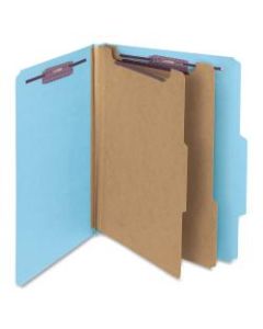 Smead Classification Folders, 2in Expansion, 2 Dividers, 8 1/2in x 11in, Letter, 100% Recycled, Blue, Box of 10