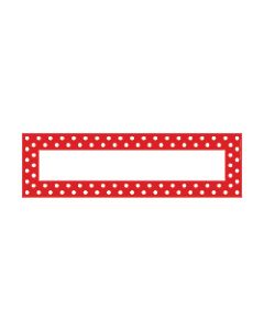 Barker Creek Double-Sided Desk Tags/Bulletin Board Signs, 3 1/2in x 12in, Red-And-White Dot, Pre-K To 6th Grade, Pack Of 36