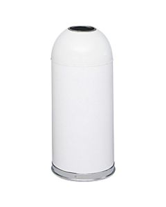 Safco Open Top Dome Receptacles, 15 Gallons, White