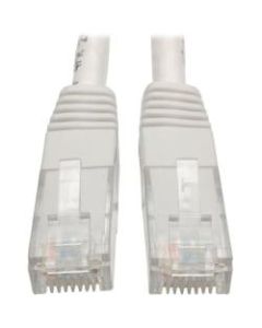 Tripp Lite 15ft Cat6 Gigabit Molded Patch Cable RJ45 M/M 550MHz 24AWG White - 128 MB/s - 15 ft - White