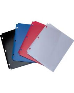 Wilson Jones Snapper Folder, Letter Size, Two Pockets, Classic Color Assortment - For Letter 8 1/2in x 11in Sheet - Ring Binder - Rectangular - Red, Blue, Black, Purple - Poly - 1 Each