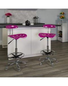 Flash Furniture Vibrant Drafting Stool, Candy Heart/Chrome