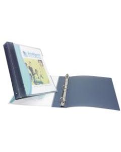 Avery Flexi-View 3-Ring Binder, 1in Round Rings, Gray