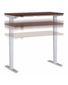 Move 40 Series by Bush Business Furniture Height-Adjustable Standing Desk, 48in x 24in, Hansen Cherry/Cool Gray Metallic, Standard Delivery