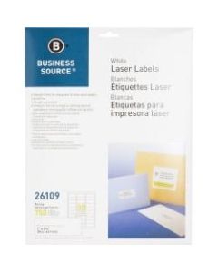 Business Source Bright White Premium-quality Address Labels - 1in x 2 5/8in Length - Permanent Adhesive - Rectangle - Laser, Inkjet - White - 30 / Sheet - 25 Total Sheets - 750 / Pack