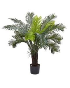 Nearly Natural 3ftH Artificial Cycas Tree With Pot, Green/Black