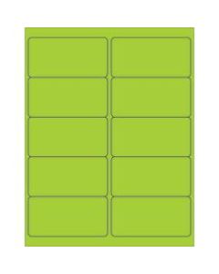 Office Depot Brand Labels, LL178GN, Rectangle, 4in x 2in, Fluorescent Green, Case Of 1,000