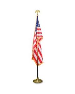 Advantus Goldtone Eagle Deluxe U.S. Flag Set - United States - 60in x 36in - Heavyweight - Nylon - Red, White, Blue