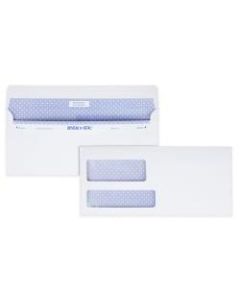 Quality Park #9 Reveal-N-Seal Business Security Double-Window Envelopes, Left Windows (Top/Bottom), Self Seal, White, Box Of 500
