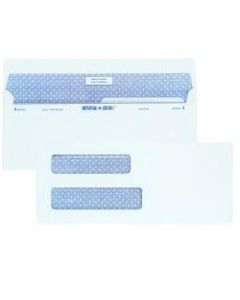Quality Park #8 Reveal-N-Seal Business Security Double-Window Envelopes, Left Windows (Top/Bottom), White, Box Of 500