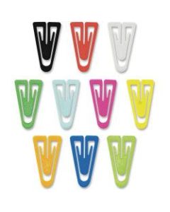 Gem Office Products Triangular Paper Clips, Large, Assorted Colors, Box Of 200 Clips