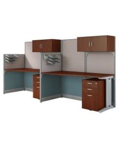 Bush Business Furniture Office in an Hour 2 Person Cubicle Workstations, Hansen Cherry, Standard Delivery