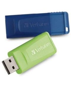 Verbatim 64GB Store "n Go USB Flash Drive - 2pk - Blue, Green - 64 GB - USB - Blue, Green - Lifetime Warranty - 2 / Pack