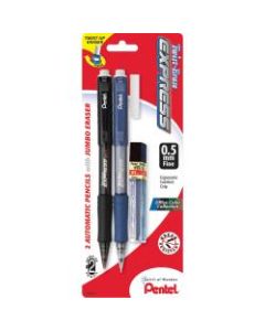 Pentel Twist-Erase Express Automatic Pencils - #2 Lead - 0.5 mm Lead Diameter - Refillable - Assorted Barrel - 2 / Pack