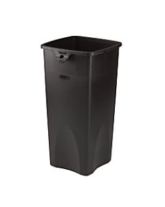 Rubbermaid Square Waste Containers, 23 Gallons, 31inH x 15 1/2inW x 16 1/2inD, Black
