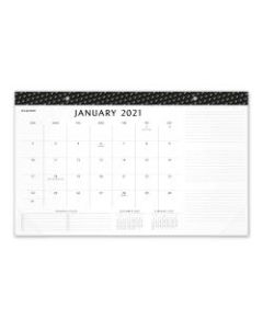 AT-A-GLANCE Elevation Compact Monthly Desk Pad Calendar, 17-3/4in x 11in, Black/White, January To December 2021, SK751400