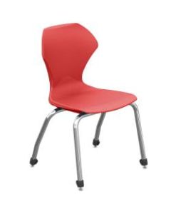 Marco Group Apex Series Stacking Chairs, 16-Inch, Red/Chrome, Set Of 4