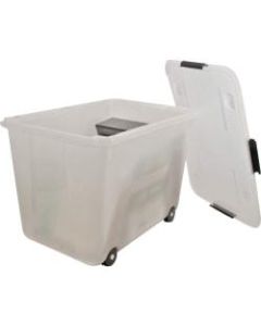 Advantus 15-gallon Rolling Storage Tub - External Dimensions: 23.8in Width x 15.8in Depth x 15.8in Height - 15 gal - Stackable - Plastic - Clear - For Document - 1 Each