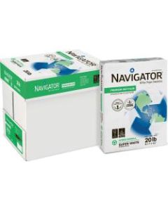Navigator Premium Inkjet And Laser Print Recycled Paper, Letter Size (8 1/2in x 11in), 20 Lb, 95 (U.S.) Brightness, Bright White, Carton Of 5,000 Sheets